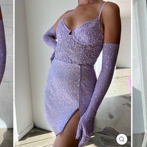 Charleston Mini dress with Oprah gloves